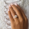 Thumbnail Image 3 of Previously Owned - Perfect Fit 3/8 CT. T.W. Composite Diamond Double Frame Interlocking Bridal Set in 10K Rose Gold