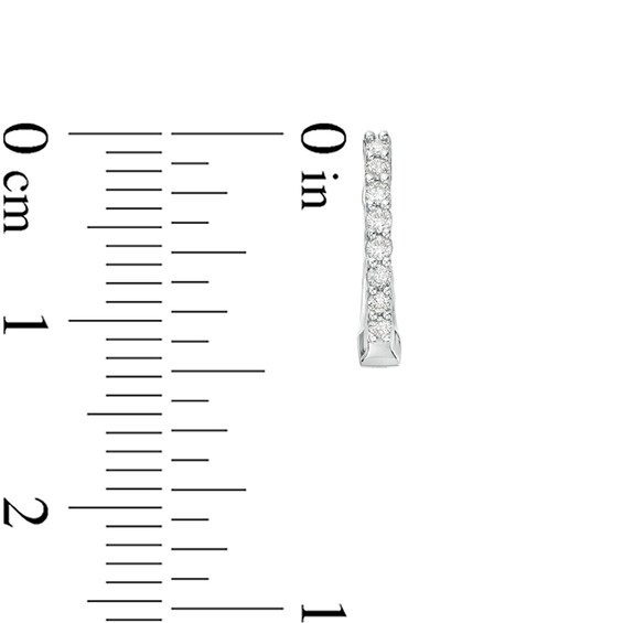 Previously Owned - 1/6 CT. T.w. Diamond Hoop Earrings in 10K White Gold