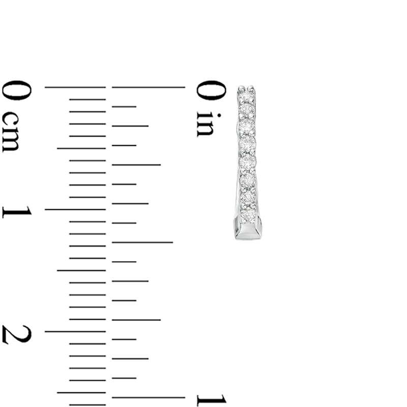 Main Image 2 of Previously Owned - 1/6 CT. T.W. Diamond Hoop Earrings in 10K White Gold