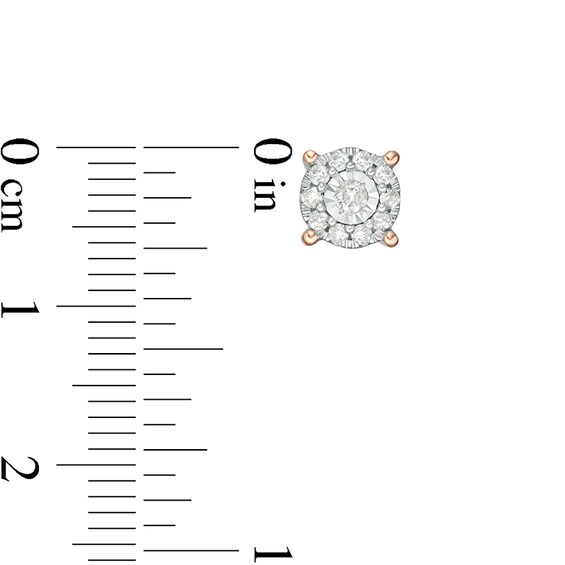 Previously Owned - 1/4 CT. T.w. Diamond Frame Stud Earrings in 10K Rose Gold