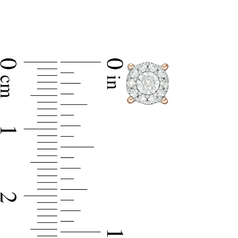 Main Image 2 of Previously Owned - 1/4 CT. T.W. Diamond Frame Stud Earrings in 10K Rose Gold