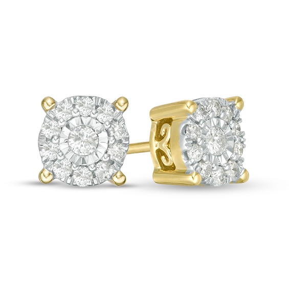 Previously Owned - 1/4 CT. T.w. Diamond Frame Stud Earrings in 10K Gold