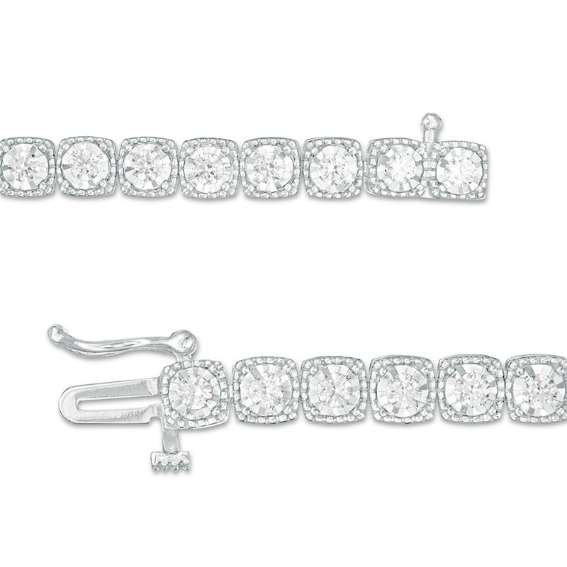 Main Image 2 of Previously Owned - 2 CT. T.W. Diamond Vintage-Style Tennis Bracelet in 10K White Gold - 7.5&quot;