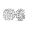Thumbnail Image 1 of Previously Owned - 1/4 CT. T.W. Cushion-Shaped Multi-Diamond Cushion Frame Stud Earrings in 10K White Gold