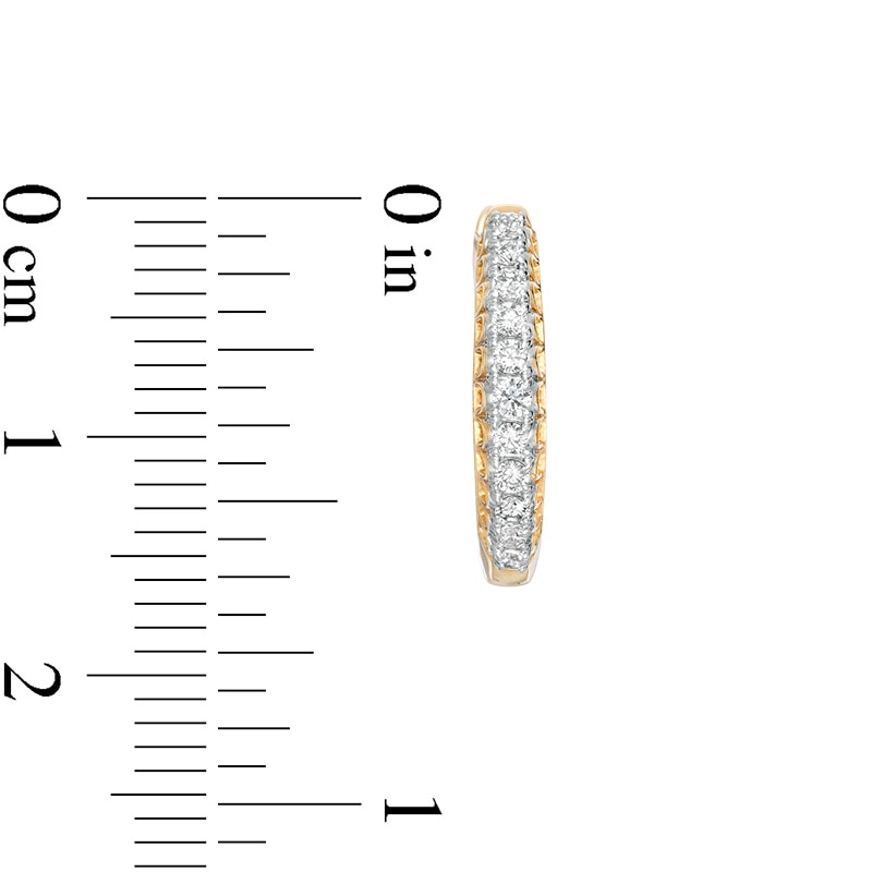 Main Image 2 of Previously Owned - 1/4 CT. T.W. Diamond Hoop Earrings in 10K Gold