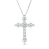 Thumbnail Image 1 of Previously Owned - 3/8 CT. T.W. Diamond Flared Cross Pendant in 10K White Gold