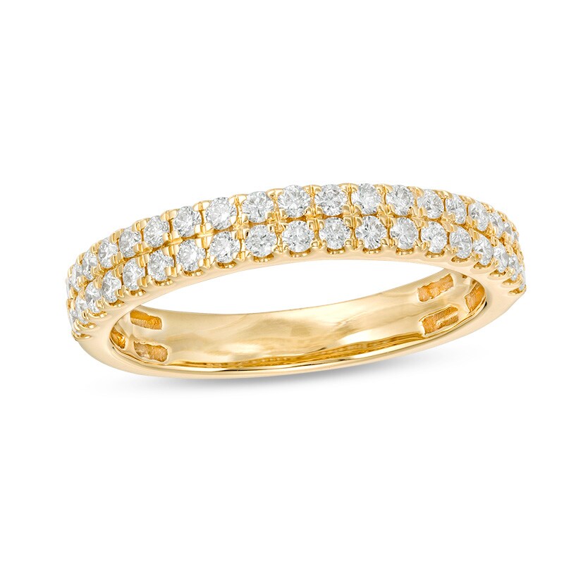 Main Image 1 of Previously Owned - 1/2 CT. T.W.  Diamond Double Row Anniversary Band in 10K Gold (I/I1)