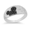 Thumbnail Image 1 of Previously Owned - Mickey Mouse & Minnie Mouse 1/2 CT. T.W. Black and White Diamond Ring in Black Sterling Silver