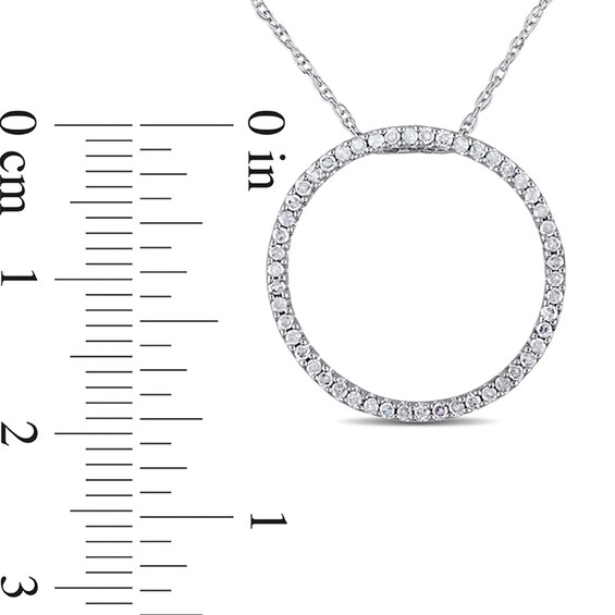 Previously Owned - 1/4 CT. T.w. Diamond Open Circle Pendant in 10K White Gold - 17"