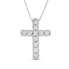 Thumbnail Image 1 of Previously Owned - 1/4 CT. T.W. Diamond Cross Pendant in 10K White Gold