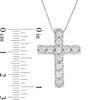 Thumbnail Image 2 of Previously Owned - 1/4 CT. T.W. Diamond Cross Pendant in 10K White Gold