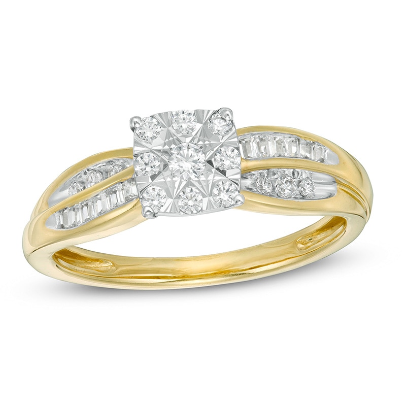 Main Image 1 of Previously Owned - 1/4 CT. T.W. Diamond Promise Ring in 10K Two-Tone Gold