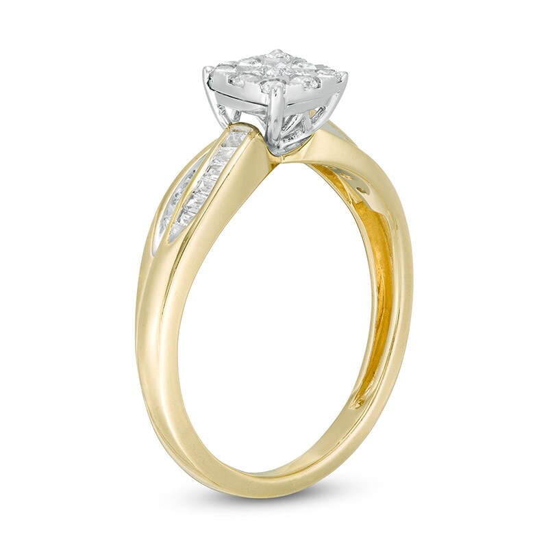 Main Image 2 of Previously Owned - 1/4 CT. T.W. Diamond Promise Ring in 10K Two-Tone Gold