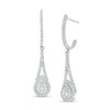Thumbnail Image 1 of Previously Owned - 1/2 CT. T.W. Multi-Diamond Teardrop-Shaped Frame Drop Frame Earrings in 10K White Gold