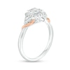 Thumbnail Image 3 of Previously Owned - 3/8 CT. T.W. Baguette and Round Diamond Cushion Frame Tri-Sides Ring in 10K Two-Tone Gold
