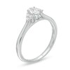 Thumbnail Image 3 of Previously Owned - 3/8 CT. T.W. Oval Diamond Tri-Sides Engagement Ring in 10K White Gold