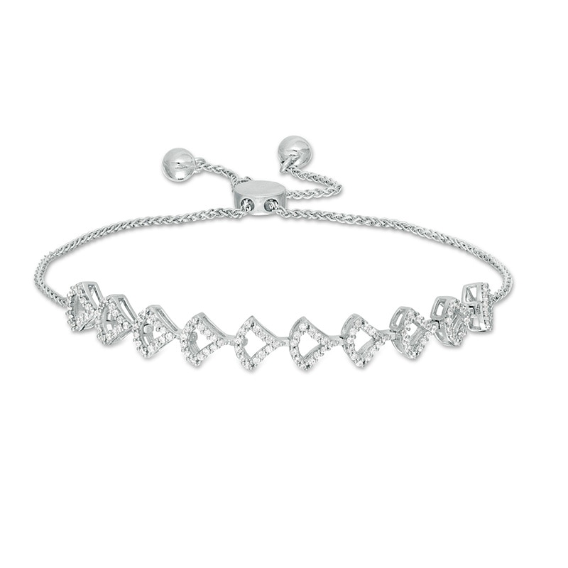 Main Image 1 of Previously Owned - Marilyn Monroe™ Collection 1/2 CT. T.W. Diamond Bolo Bracelet in 10K White Gold - 9.5"