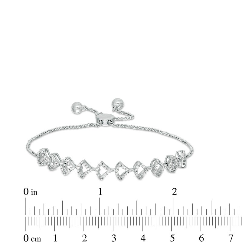 Main Image 2 of Previously Owned - Marilyn Monroe™ Collection 1/2 CT. T.W. Diamond Bolo Bracelet in 10K White Gold - 9.5"