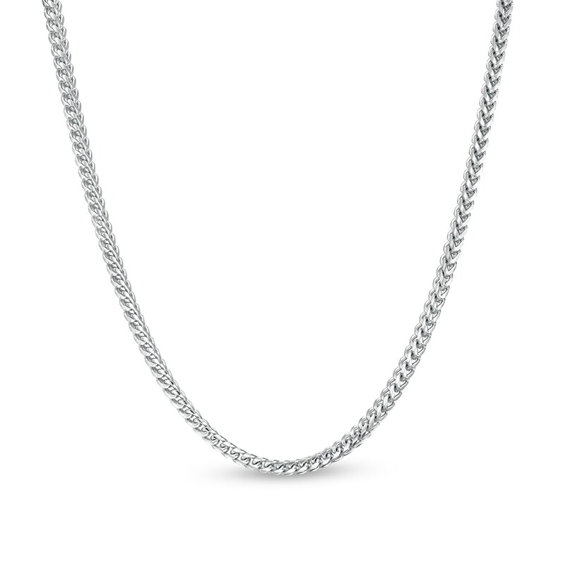 Main Image 1 of Previously Owned - 2.0mm Franco Chain Necklace in Solid 14K White Gold - 22"