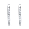 Thumbnail Image 2 of Previously Owned - 1/2 CT. T.W. Diamond Huggie Hoop Earrings in 10K White Gold