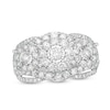 Thumbnail Image 1 of Previously Owned - 2 CT. T.W. Diamond Frame Three Stone Split Shank Ring in 10K White Gold