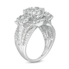 Thumbnail Image 2 of Previously Owned - 2 CT. T.W. Diamond Frame Three Stone Split Shank Ring in 10K White Gold