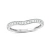Thumbnail Image 1 of Previously Owned - 1/5 CT. T.W. Diamond Vintage-Style Contour Wedding Band in 10K White Gold