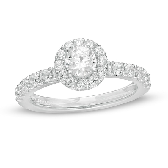 Previously Owned - Vera Wang Love Collection 1 CT. T.w. Diamond Frame Engagement Ring in 14K White Gold