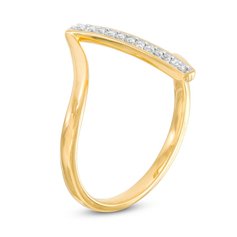 Main Image 3 of Previously Owned - Remixed Reimagined 1/10 CT. T.W. Diamond Vertical Bar Ring in 10K Gold