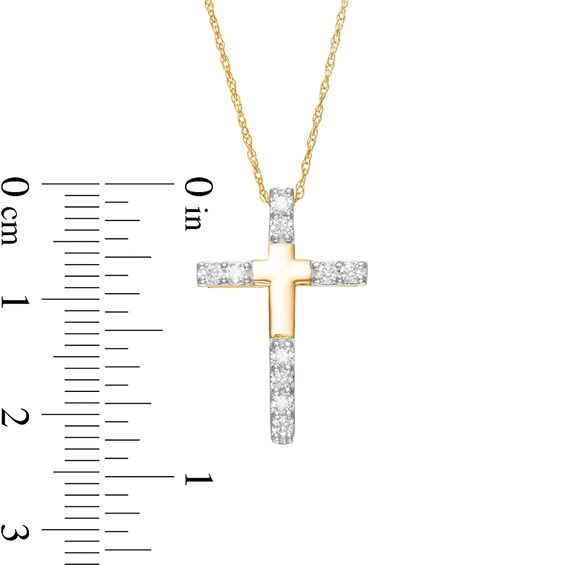 Previously Owned - Remixed Reimagined 1/4 CT. T.w. Diamond Cross Pendant in 10K Gold