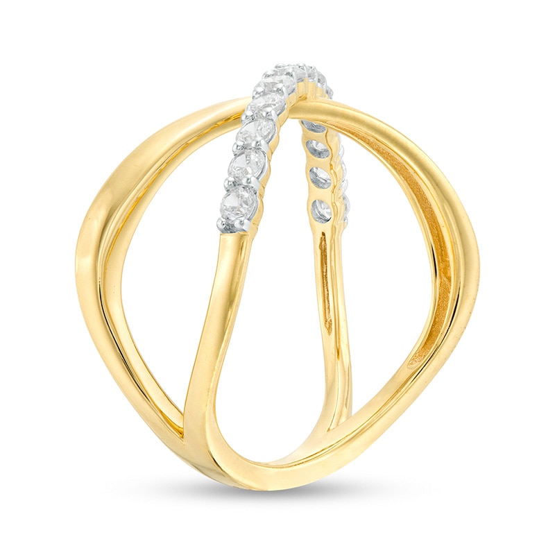 Main Image 3 of Previously Owned - 1/2 CT. T.W. Diamond Orbit Split Shank Ring in 10K Gold