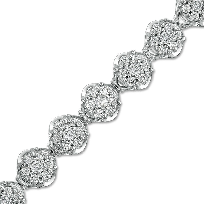Main Image 1 of Previously Owned - 4 CT. T.W. Multi-Diamond Tennis Bracelet in 10K White Gold