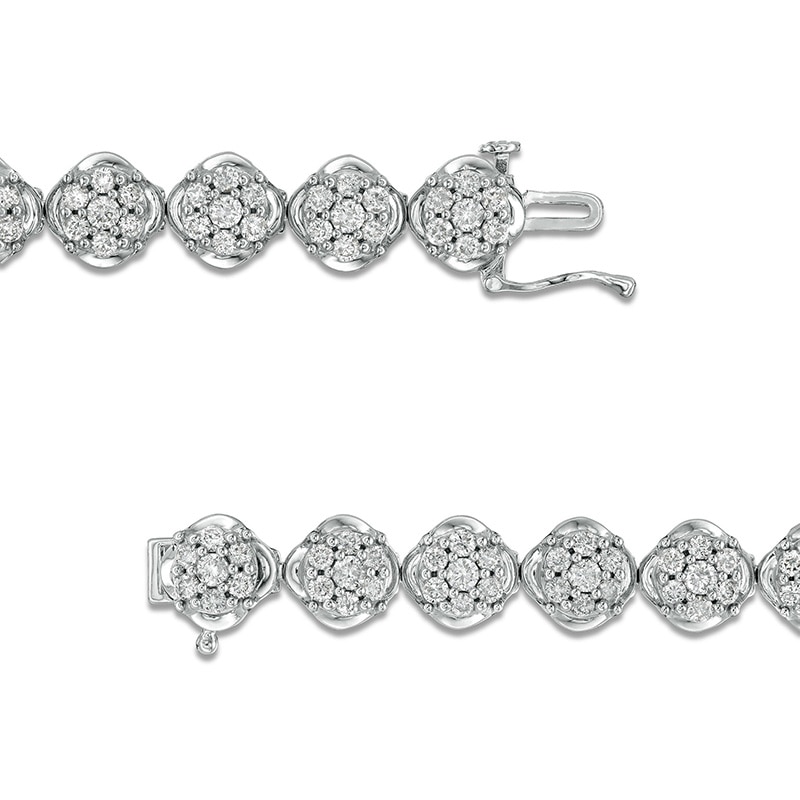 Main Image 2 of Previously Owned - 4 CT. T.W. Multi-Diamond Tennis Bracelet in 10K White Gold