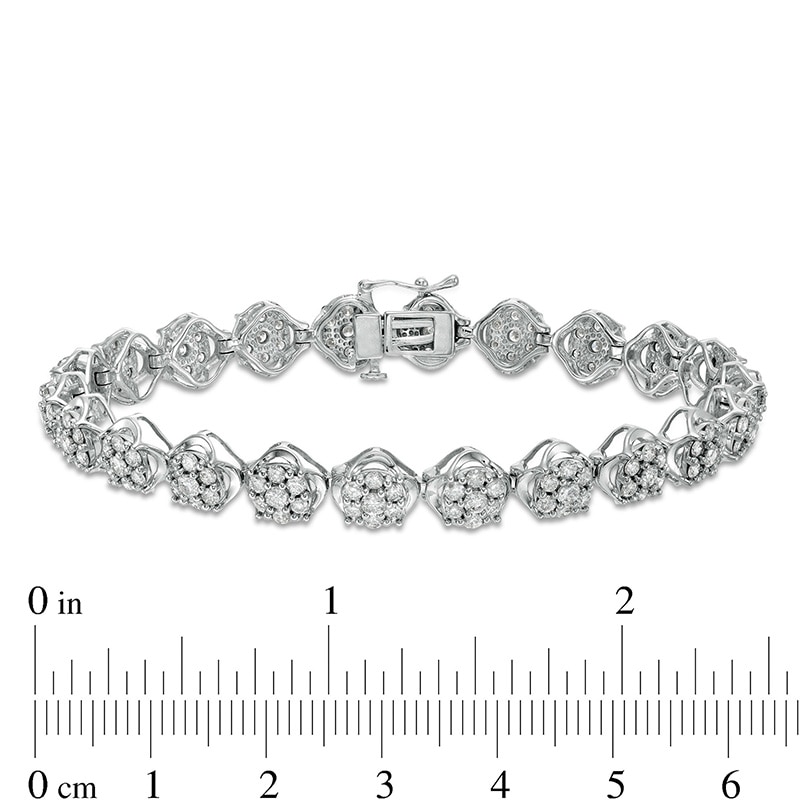Main Image 3 of Previously Owned - 4 CT. T.W. Multi-Diamond Tennis Bracelet in 10K White Gold