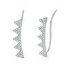 Thumbnail Image 1 of Previously Owned - 1/5 CT. T.W. Diamond Triangle Crawler Earrings in 10K White Gold