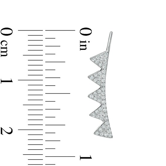 Previously Owned - 1/5 CT. T.w. Diamond Triangle Crawler Earrings in 10K White Gold