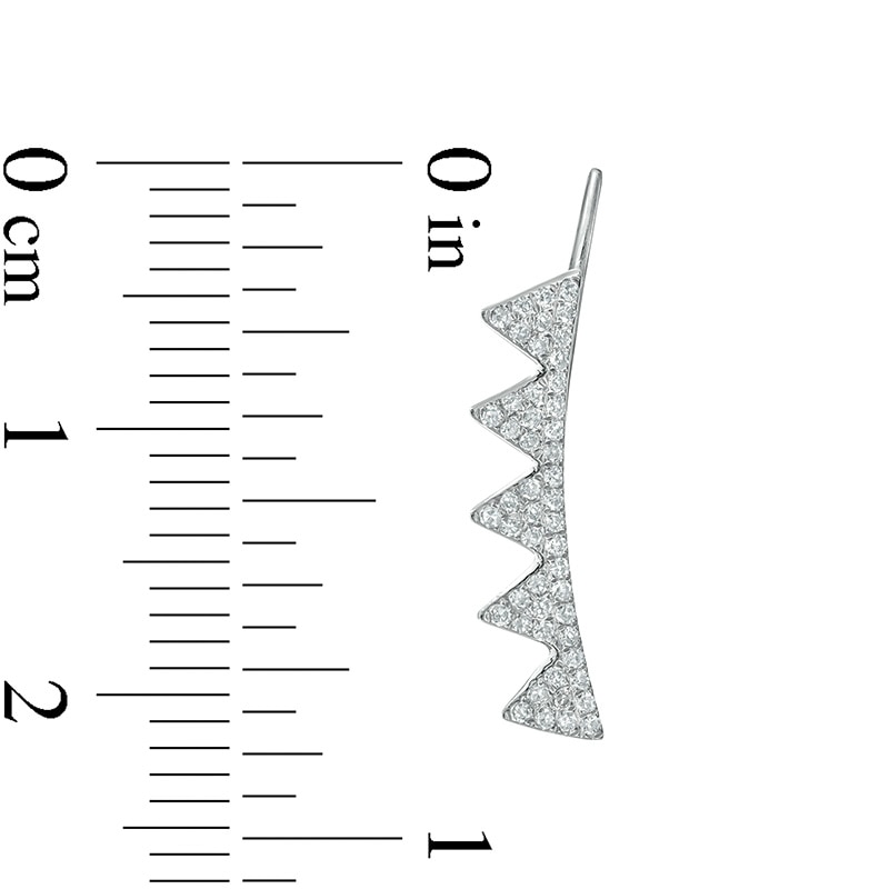 Main Image 3 of Previously Owned - 1/5 CT. T.W. Diamond Triangle Crawler Earrings in 10K White Gold