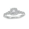 Thumbnail Image 1 of Previously Owned - 1/4 CT. T.W. Diamond Cushion-Shaped Frame Scallop Edge Engagement Ring in 10K White Gold