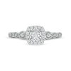 Thumbnail Image 4 of Previously Owned - 1/4 CT. T.W. Diamond Cushion-Shaped Frame Scallop Edge Engagement Ring in 10K White Gold