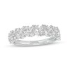 Thumbnail Image 1 of Previously Owned - 5/8 CT. T.W. Marquise and Round Diamond Scatter Double Row Anniversary Band in 10K White Gold