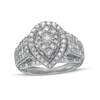 Thumbnail Image 1 of Previously Owned - 1 CT. T.W. Composite Pear-Shaped Diamond Frame Vintage-Style Engagement Ring in 10K White Gold