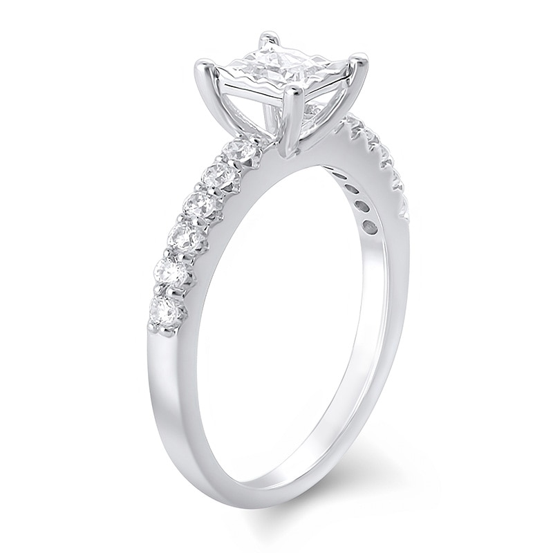 Main Image 2 of Previously Owned - 5/8 CT. T.W. Princess-Cut Diamond Engagement Ring in 10K White Gold