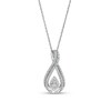 Thumbnail Image 1 of Previously Owned - 1/2 CT. T.W. Pear-Shaped Multi-Diamond Double Row Pendant in 10K White Gold