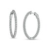 Thumbnail Image 1 of Previously Owned - 3 CT. T.W. Diamond Inside-Out Hoop Earrings in 10K White Gold