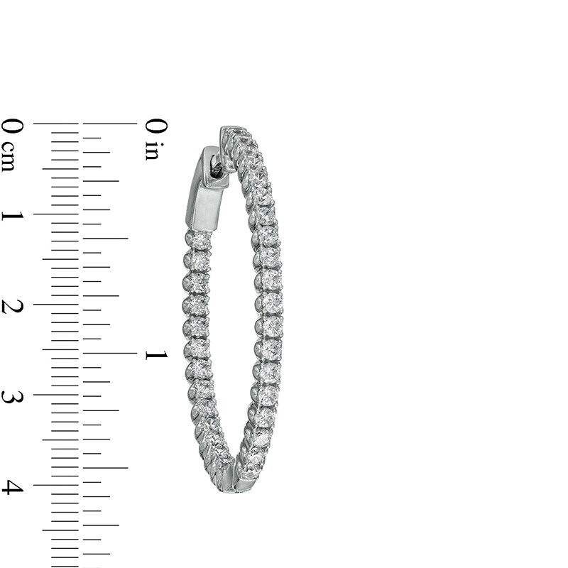 Main Image 3 of Previously Owned - 3 CT. T.W. Diamond Inside-Out Hoop Earrings in 10K White Gold