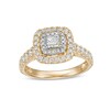 Thumbnail Image 1 of Previously Owned - 1 CT. T.W. Princess-Cut Diamond Double Frame Engagement Ring in 14K Gold (I/I2)