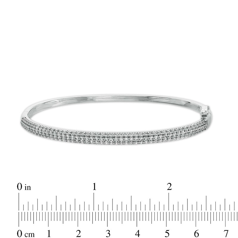 Main Image 3 of Previously Owned - 2-1/2 CT. T.W. Diamond Bangle in 10K White Gold – 7.25"