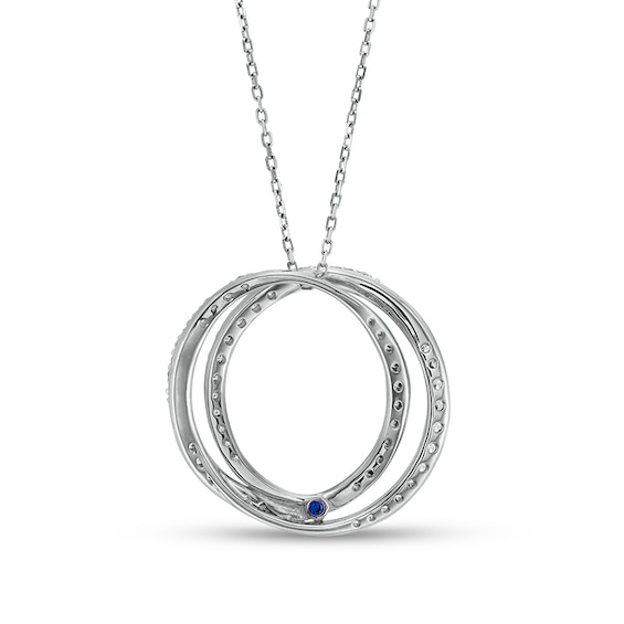 Previously Owned - Vera Wang Love Collection 1 CT. T.w. Diamond Entwined Circle Pendant in 10K White Gold â 19"