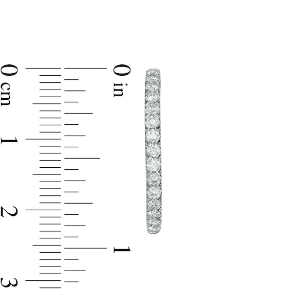 Previously Owned - 1 CT. T.w. Lab-Grown Diamond Hoop Earrings in 14K White Gold (F/Si2)