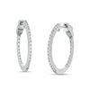 Thumbnail Image 1 of Previously Owned - 1/2 CT. T.W. Diamond Inside-Out Hoop Earrings in 10K White Gold